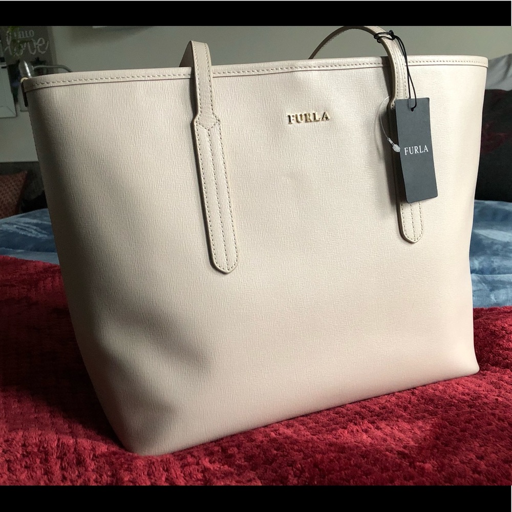Furla Arianna Sabbia Saffiano Leather Tote Bag